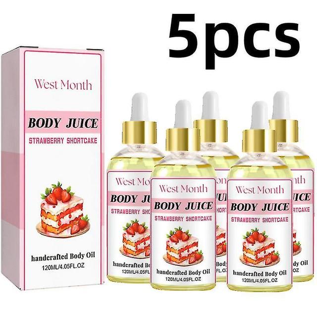 New Wildplus Body Juice Oil Strawberry Shortcake, Handcrafted Body Oil For Women 5pcs on Productcaster.