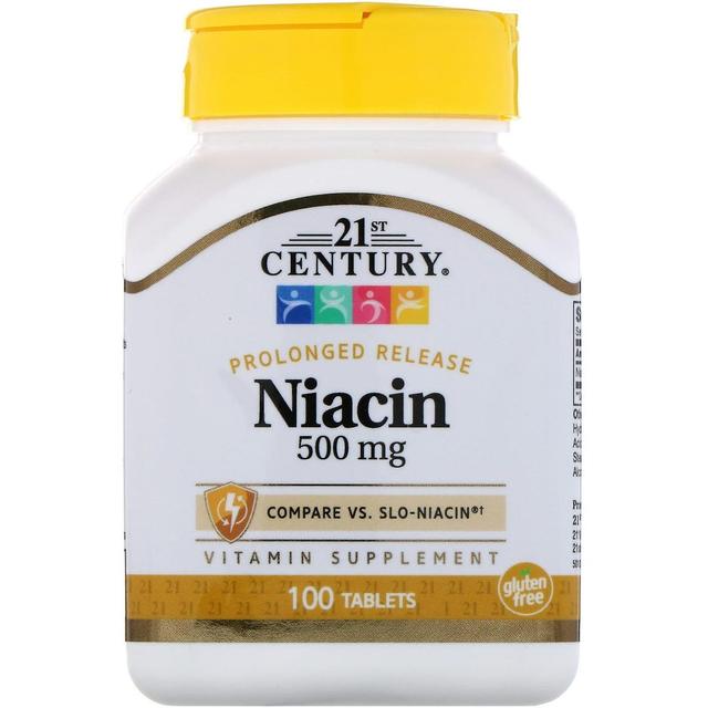 21st Century 21e eeuw, Niacine, verlengde release, 500 mg, 100 tabletten on Productcaster.