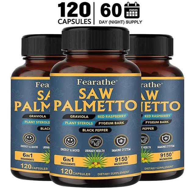 Sofirn Saw Palmetto Extract - Supports Urinary Tract and Prostate Health, DHT Blocker, Hair Supplement 120 count-3 bottle on Productcaster.