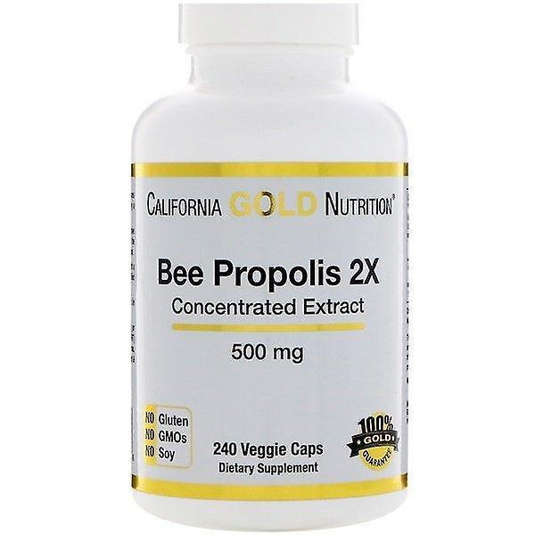 California Gold Nutrition, Bee Propolis 2X, Concentrated Extract, 500 mg, 240 Veggie Caps on Productcaster.