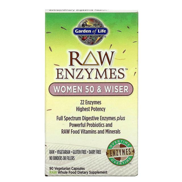 Garden of Life, RAW Enzymes, Women 50 & Wiser, 90 Vegetarian Capsules on Productcaster.