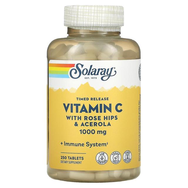 Solaray, ajastettu vapautuva C-vitamiini, ruusunmarjat ja Acerola, 1000 mg, 250 tablettia on Productcaster.