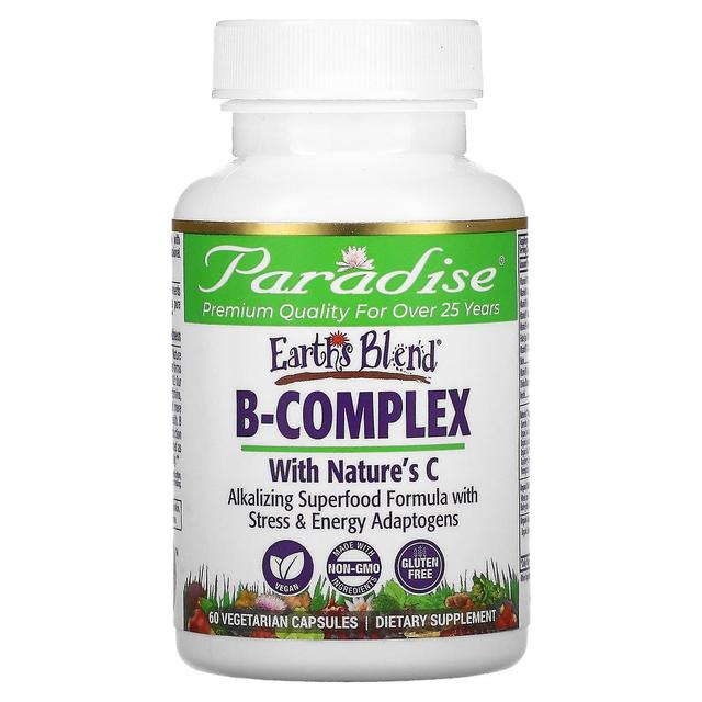 Paradise Herbs, Earth's Blend, B-Complex with Nature's C, 60 Vegetarian Capsules on Productcaster.