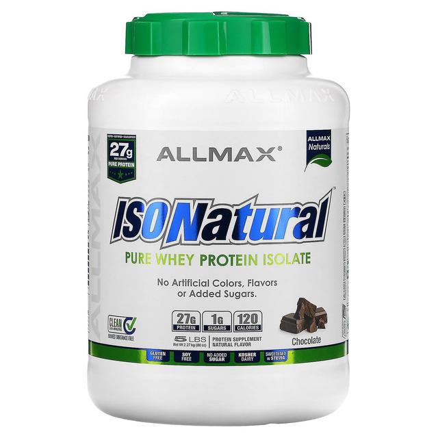 ALLMAX, IsoNatural, Czysty izolat białka serwatkowego, czekolada, 5 funtów, (2,27 kg) on Productcaster.