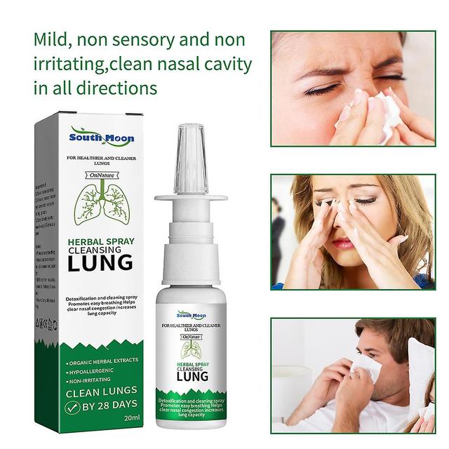 3pcs Lung Detoxification Herbal Cleaning Spray Nasal Spray Relieves Runny Nose Nasal on Productcaster.