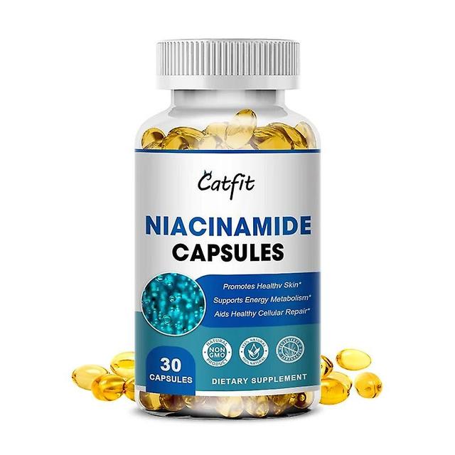 Catfit Vitamin B3 Nikotinamid Kapsel Hudcellshälsa Lindra grov och sprucken blekning Lättar upp fläckar och ljusar upp huden Foodhuamade Huamade 30pcs on Productcaster.