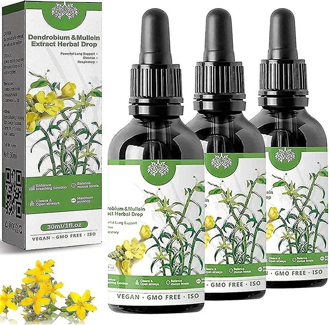 2-5pcs Dendrobium Mullein Extract Powerful Lung Cleanse Respiratory Herbal Drops on Productcaster.