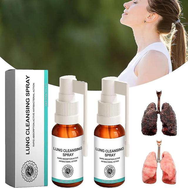 Longreinigingsspray, Herbal Lung Cleanse Mist, Krachtige Longondersteuning, Kruidenspray, Longspray, Spray voor Longreiniging Longreiniging Spra 2pcs on Productcaster.