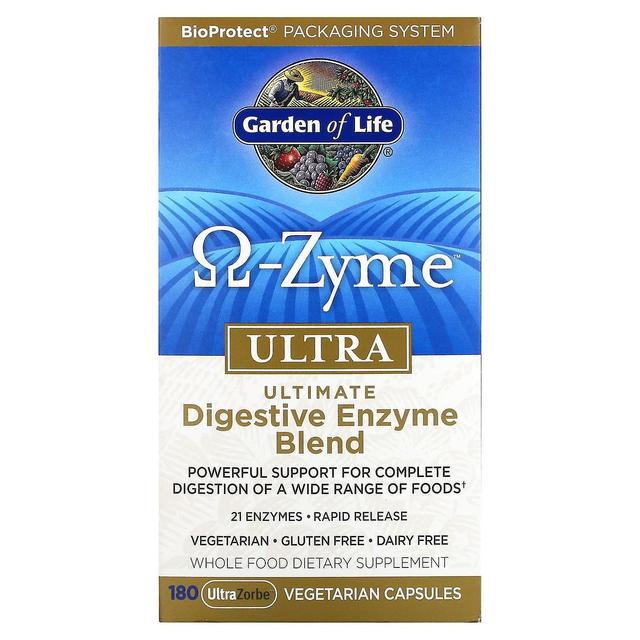 Garden of Life, O-Zyme Ultra, Ultimate Digestive Enzyme Blend, 180 kapsułek wegetariańskich UltraZorbe on Productcaster.