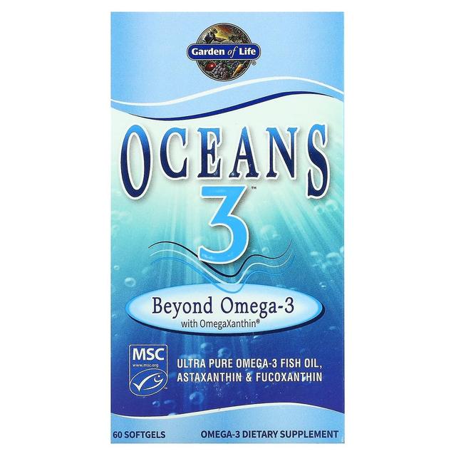 Garden of Life, Oceans 3, Beyond Omega-3 with OmegaXanthin, 60 Softgels on Productcaster.