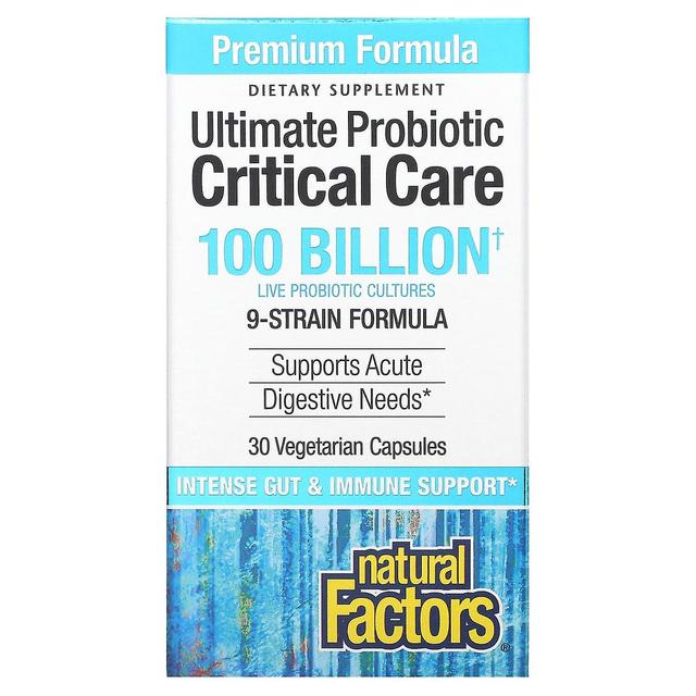 Natural Factors Naturliga faktorer, Ultimata probiotiska, Kritisk vård, 100 miljarder CFU, 30 Vegetariska kapslar on Productcaster.