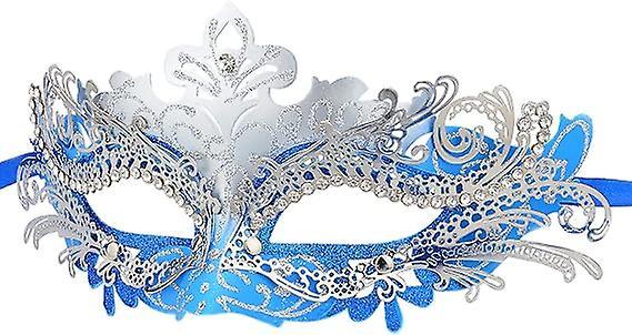 Dewenwils Dww-1 Pcs Masque Vnitien(bleu Et Argent), Pour Bal Masqu Et Costume, Pour Femme Et Homme on Productcaster.