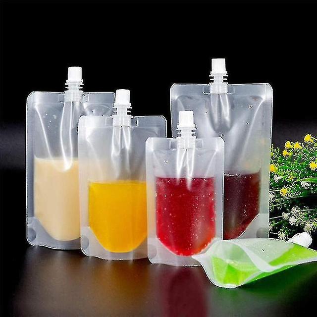 50pcs 100ml D Bag Leak Drink Pack Bag Spout Pouch For Bevera Juice Milk Cof on Productcaster.