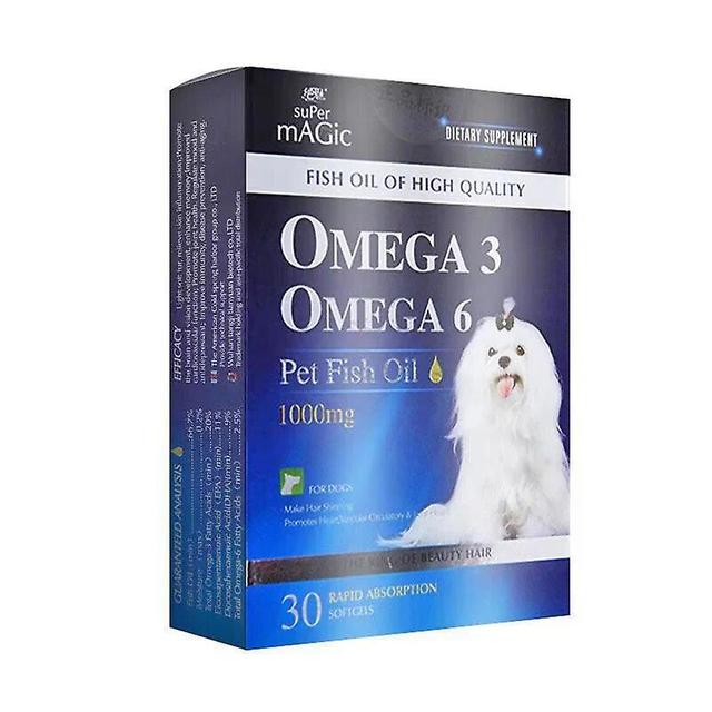 Jinzhaolai 30 Capsules Deep-sea Fish Oil for Dogs Rich OMEGA3&6 Salmon Oil Beauty Hair Protects Joint Health on Productcaster.