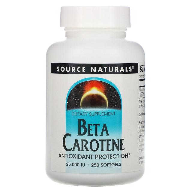 Source Naturals Fonte Naturali, Beta Carotene, 25.000 IU, 250 Softgels on Productcaster.