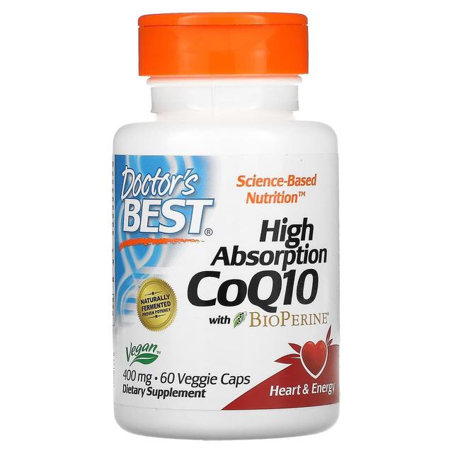 Doctor's Best, CoQ10 de alta absorção com BioPerine, 400 mg, 60 Veggie Caps on Productcaster.