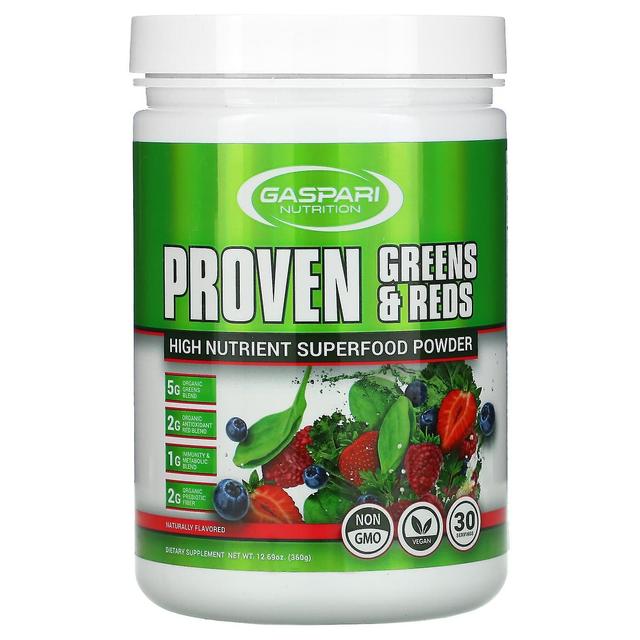 Gaspari Nutrition, Verdes e Tintos Comprovados, Pó de Superalimento de Alto Nutriente, Aromatizado Naturalmente, 12,69 o on Productcaster.