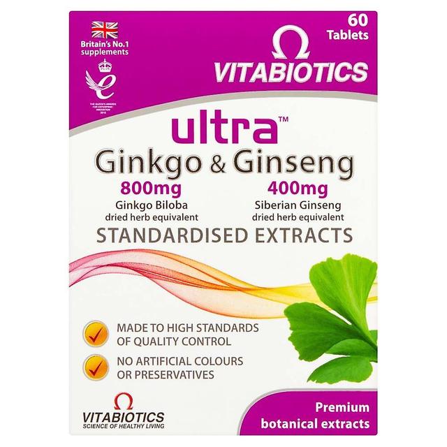 Vitabiotics Vitabiotiká Ultra Ginkgo a ženšen - 60 tabliet on Productcaster.