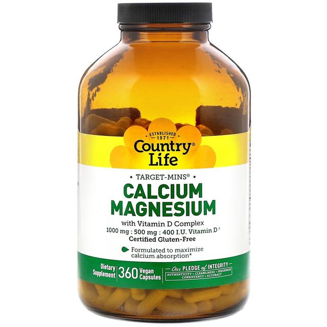 Country Life, Target-Mins Calcium Magnesium with Vitamin D Complex, 360 Vegan Ca on Productcaster.