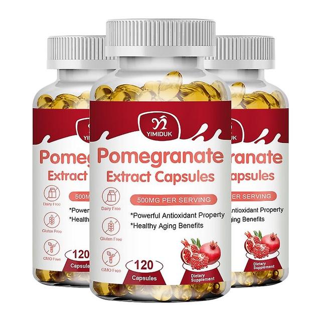 Eccpp Pomegranate Extract Capsules Antioxidant Supplement Heart Health Joint Support Brain Health Vitamins 3 Bottles 60pcs on Productcaster.