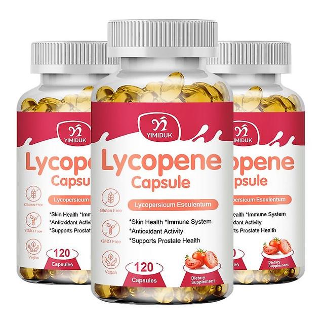 Eccpp Lycopene Capsules 10mg Supports Prostate & Heart Health Increased Immunity Antioxidant Free Radical Scavenger 120pcs 3 Bottles 120 pcs on Productcaster.