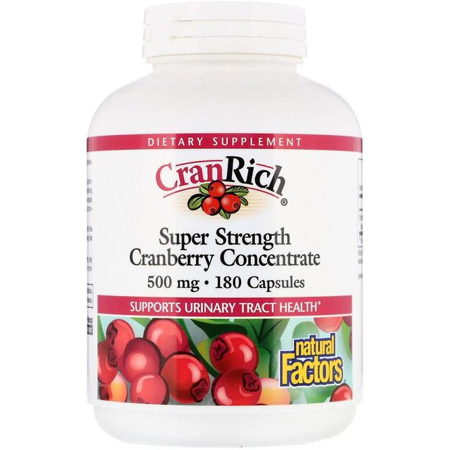 Natural Factors, CranRich, Super Strength, Cranberry Concentrate, 500 mg, 180 Ca on Productcaster.