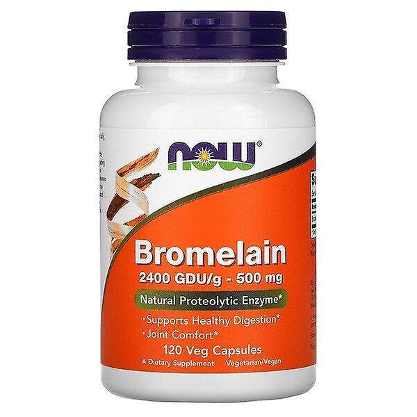 Now Foods, bromelaiini, 500 mg, 120 kasviskapselia on Productcaster.