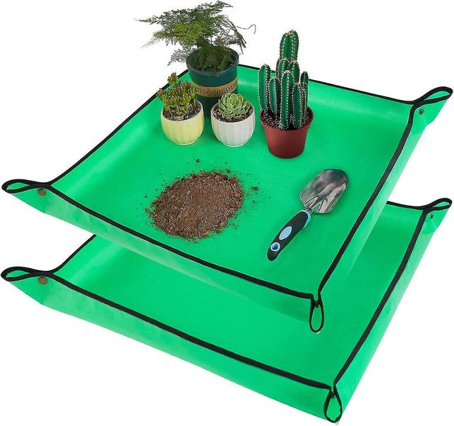 Kryc-repotting Mat For Indoor Plant Transplanting And Mess Control 27"x 27" Thickened Waterproof Potting Tray Foldable Succulent Potting Mat Portable on Productcaster.