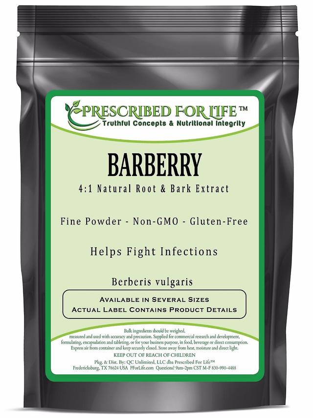 Prescribed For Life Barberry-4:1 natural root & Bark extrato em pó (Berberis vulgaris) 1 kg (2.2 lb) on Productcaster.