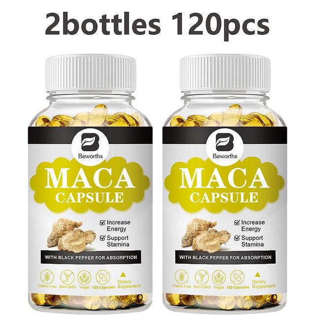 Huamade 120st Maca kapslar Förbättra uthållighet Förlänga stark erektion tillägg piller Förbättra Sexo funktion Maca Root Herbal 2 bottles 120 pcs on Productcaster.