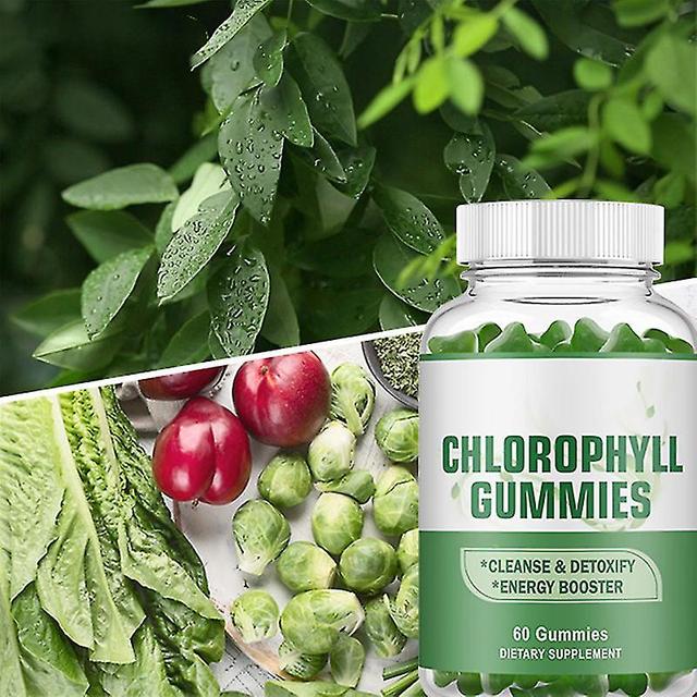 3 Pack Natural Chlorophyll Gummies Herbal Blend For Energy Immune Support & Skin Health Herbal Supplement - Internal Deodorant, Detox & Cleanse Gummie on Productcaster.