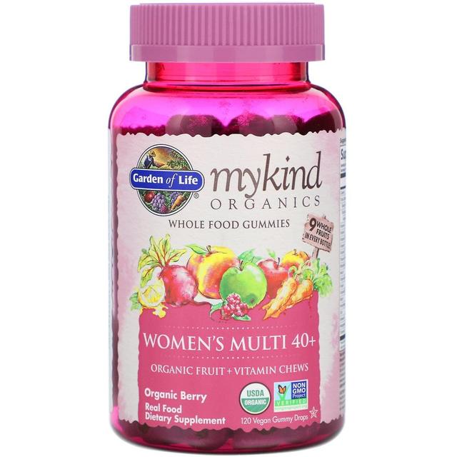 Garden of Life, MyKind Organics, Women's Multi 40+, Organic Berry, 120 Vegan Gum on Productcaster.