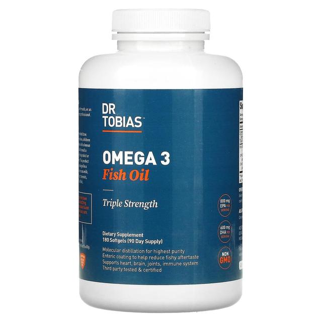 Dr. Tobias, Omega 3 fiskolja, trippel styrka, 180 softgels on Productcaster.