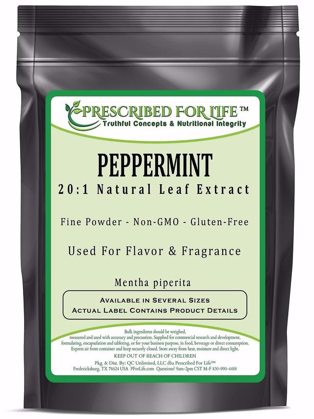 Prescribed For Life Peppermint-20:1 prírodný extrakt z lístkového prášku (Mentha piperita) 1 kg (2.2 lb) on Productcaster.