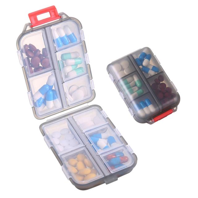 Travel Pills Organizer - 10 Compartments Pills Case,Perfect for On-The-Go Storage, Pills Holder for Purse Black on Productcaster.