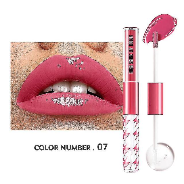 Scacv Double Head Lip Glaze High Shine Moisturizing No Fading Lip Gloss Vandtæt Non-stick Cup Lip Stick 7 on Productcaster.