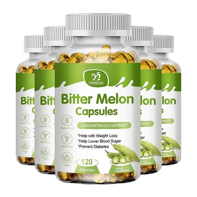 Vorallme Natürliche Bittermelonenextrakt-Kapsel Gewichtsmanagement Pflanzliche Ergänzung Vitamine 5 Bottles 120pcs on Productcaster.