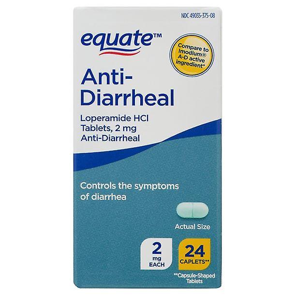 Equate loperamide tablets for diarrhea, 2 mg, 24 count on Productcaster.