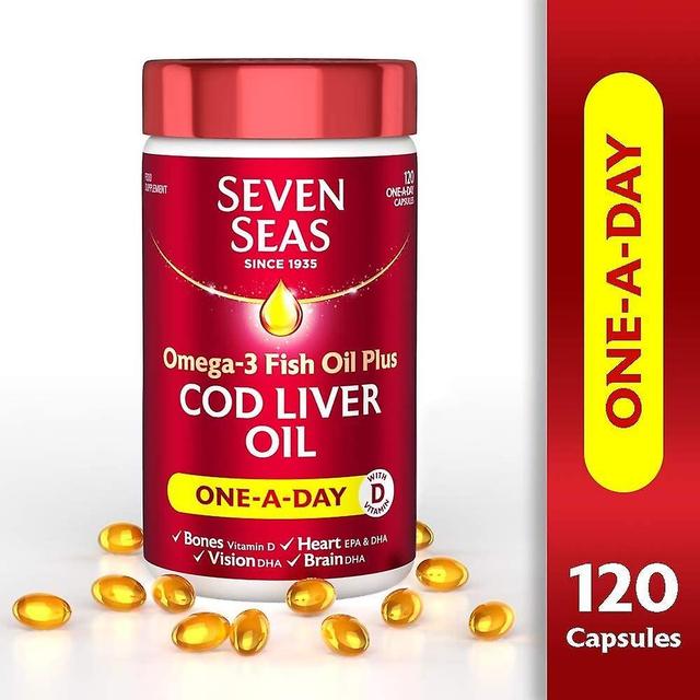 Seven Seas Omega3 Kalaöljy plus Turskanmaksaöljy Yksi päivässä Kapseli - 120 kpl pakkaus on Productcaster.