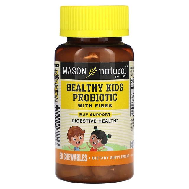 Mason Natural, Healthy Kids Probiotic with Fiber, 60 Chewables on Productcaster.