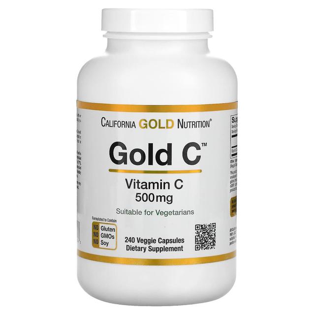 California Gold Nutrition Kalifornien Gold Nutrition, Guld C, USP Grade C-vitamin, 500 mg, 240 Veggie kapslar on Productcaster.