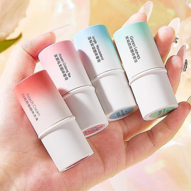 4pcs Macaron Fester Parfüm Balsam Stick Tragbar Milder Lang anhaltender Fester Balsam Frischer Duft Deodorant Stick Parfüm Frauen on Productcaster.