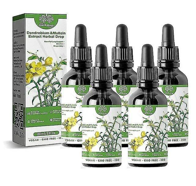 Ssyy Dendr0bium Mullein Extract - P0werful Lung Supp0rt Respirat0ry Cleanse Dr0ps In Made Herbal 5pcs on Productcaster.