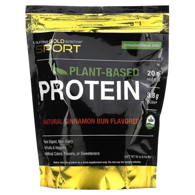 California Gold Nutrition, Plant-Based Protein, Cinnamon Bun, 2 lb Pouch on Productcaster.