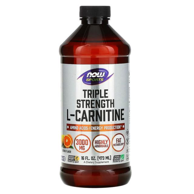 NOW Foods, Sports, Triple Strength L-Carnitine Liquid, Citrus, 3,000 mg, 16 fl oz (473 ml) on Productcaster.