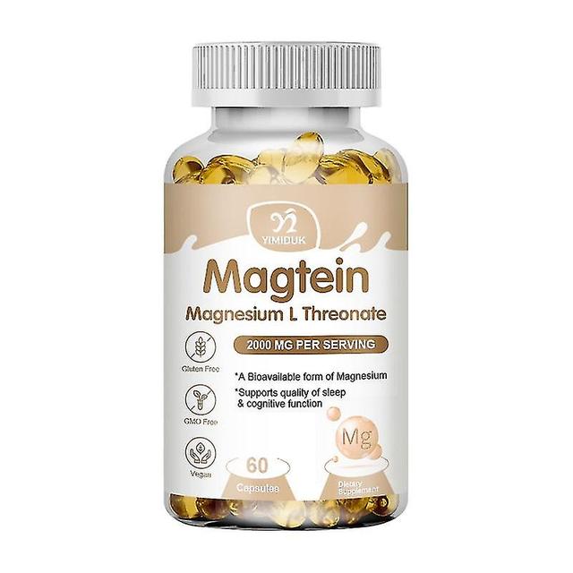 Magnesium L-threonate Complex High Absorption Bisglycinate Chelate+dimagnesium Malate Brain Health, Memory, Focus, Sleep, Calm 1 Bottles 60PCS on Productcaster.