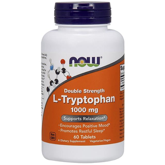 NOW Foods Nu Foods, L-tryptofan, Dubbel styrka, 1,000 mg, 60 Tabletter on Productcaster.