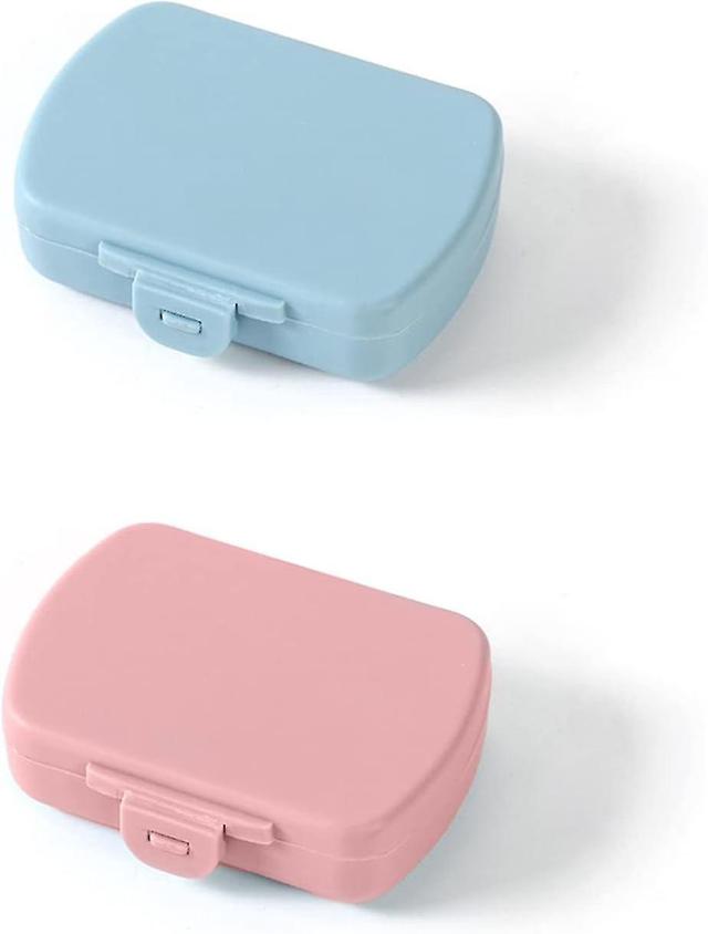 Portable Blue and Pink Pill Box with 6 Compartments - Ideal for Vitamins and Medicines on Productcaster.