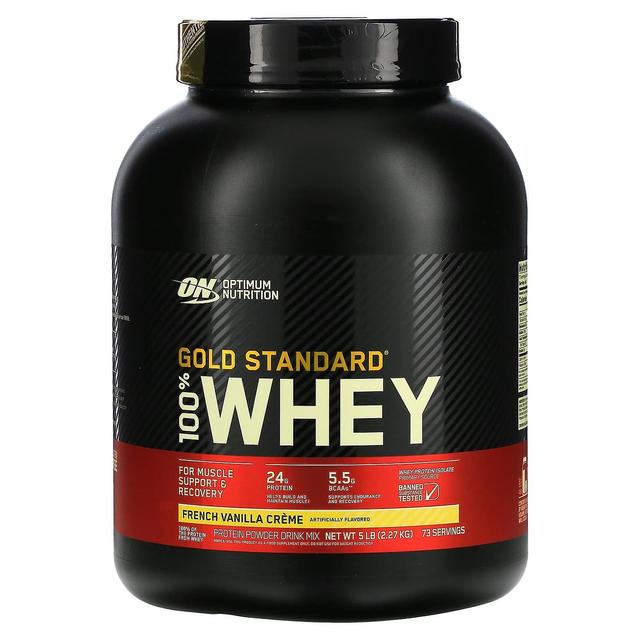 Optimum Nutrition, Gold Standard 100% Whey, French Vanilla Creme, 5 lb (2.27 kg) on Productcaster.