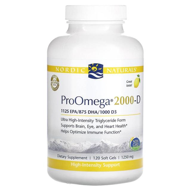 Nordic Naturals, ProOmega 2000-D, Citroen , 1.250 mg, 120 zachte gels on Productcaster.